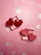 Load image into Gallery viewer, Oversized Sparkle Heart Studs