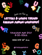 Load image into Gallery viewer, Handmade Earring Workshop: Words!