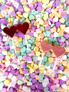Glitter Heart Lollipops