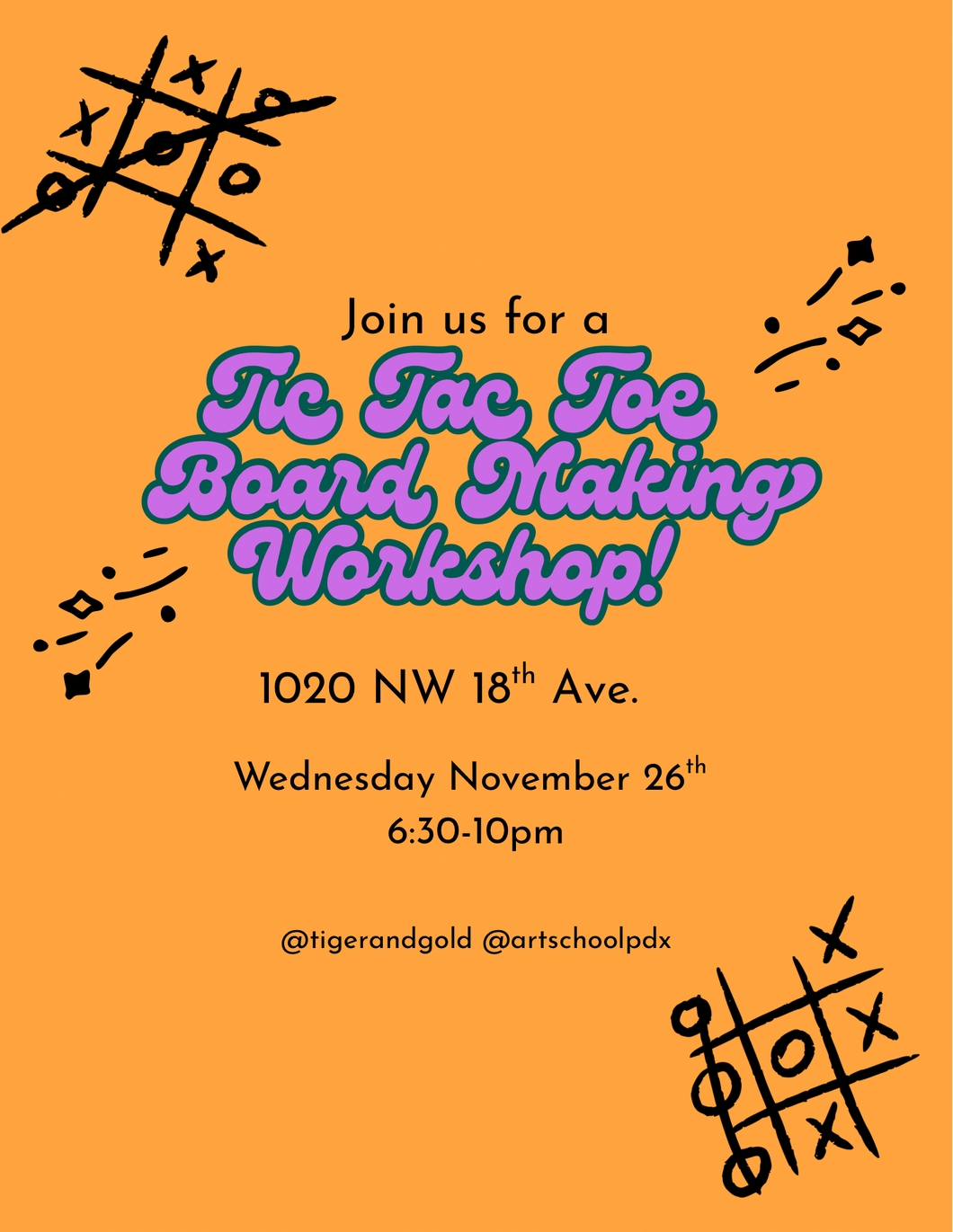 Handmade Workshop: Tic Tac Toe Boards!