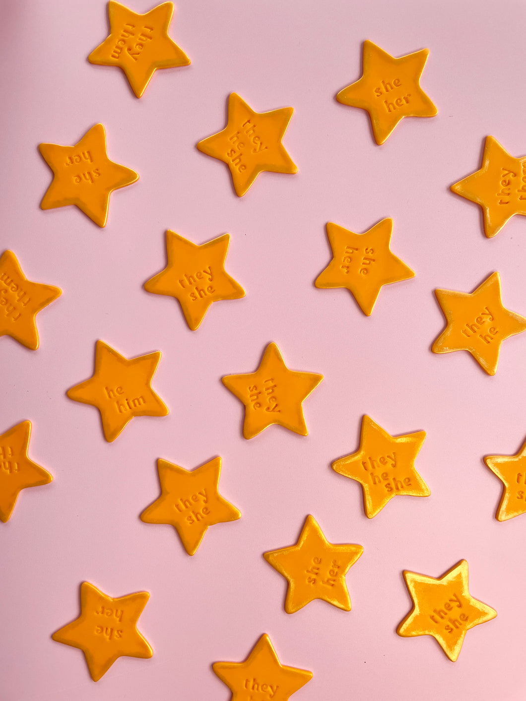 Gold Star Pronoun Pins